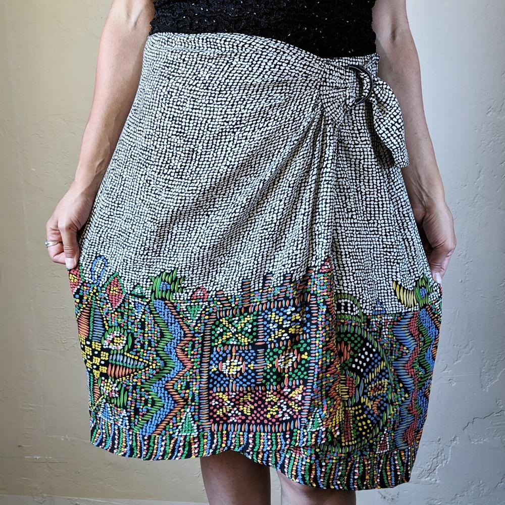 🖤Tribal Print Vintage Wrap Skirt by Platinum